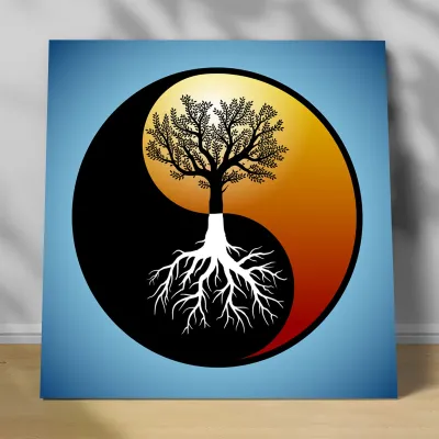 Tablou Arborele Vietii Ying Yang — miniatura 1