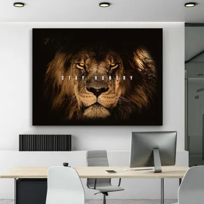 Tablou Canvas Motivational Leu Stay Hungry — miniatura 3