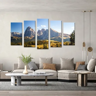 Tablou cu 5 piese Mountain 2 buc 30x60cm, 2buc 30x70cm, 1 buc 30x80cm — miniatura 3