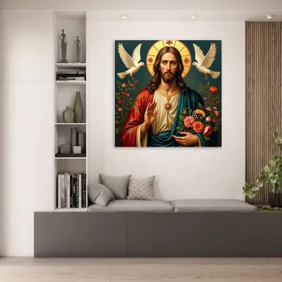 Tablou Canvas Mântuitorul cu Buchetul Sacru — miniatura 4