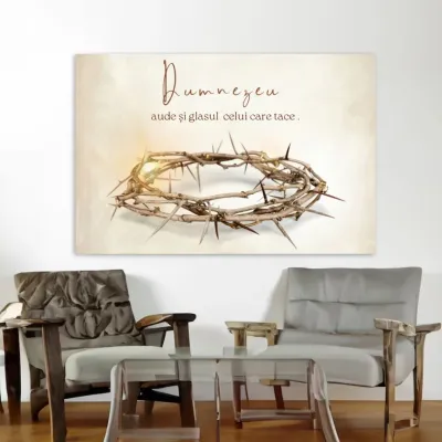 Tablou Canvas Versete biblice - Dumnezeu aude si glasul celu care tace — miniatura 2