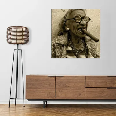 Tablou canvas Femeie cubaneza cu trabuc I — miniatura 3
