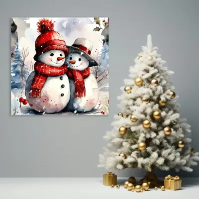 Tablou Canvas de Crăciun -Prietenii de iarnă — miniatura 3