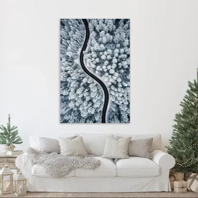Tablou Canvas de Crăciun – Amprenta iernii — miniatura 3