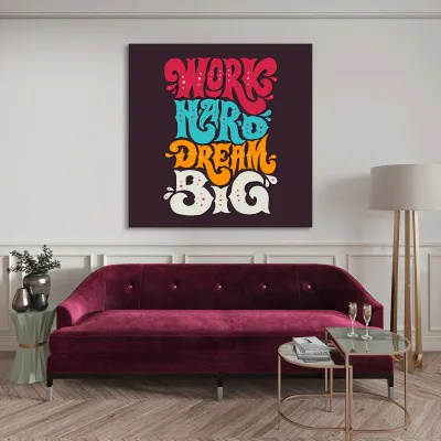Tablou canvas Work Hard Dream Big — miniatura 2