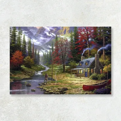 Tablou Canvas Amurgul în Munți