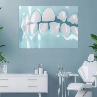 Tablou canvas Stomatologie Alb și Albastre — miniatura 3