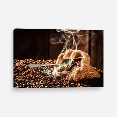 Tablou canvas cafea boabe prajita