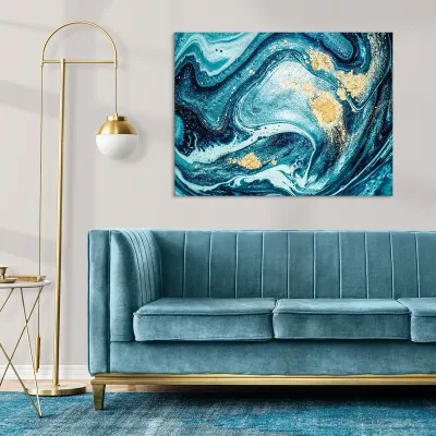 Tablou canvas gold and blue — miniatura 3