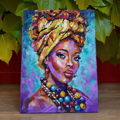 Tablou canvas femeie africana Kehinde Girl — miniatura 3