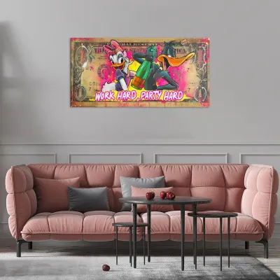 Tablou canvas Work Hard, Party Hard — miniatura 3