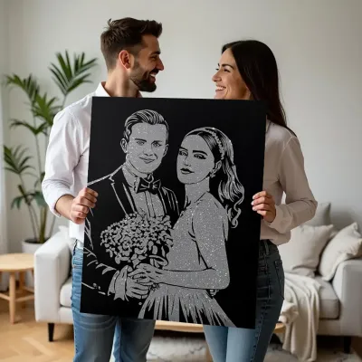Tablou personalizat sclipici, portrete in sclipici — miniatura 2