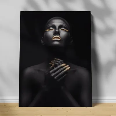 Tablou canvas femeie africana Gold Passion