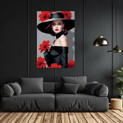 Tablou canvas Elegant women with flowers — miniatura 3