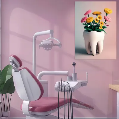 Tablou canvas Stomatologie Flori în dinți — miniatura 2