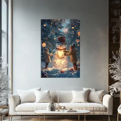 Tablou Canvas de Crăciun – Inimi fericite — miniatura 2