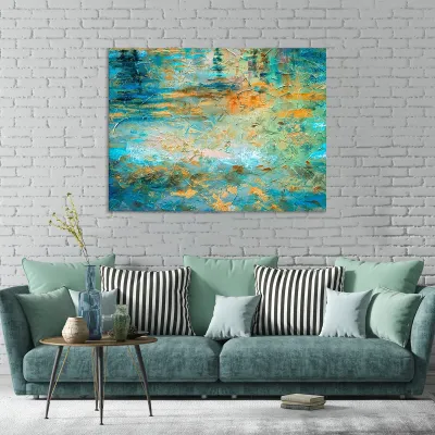 Tablou canvas blue green orange — miniatura 2