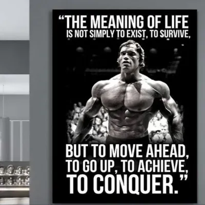 Tablou Canvas Motivational de antrenament -Arnold Schwarzenegger, motivatie pentru fitness — miniatura 3