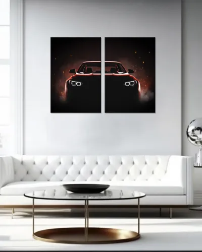 Tablou cu 2 piese Red Car 2 buc 40x60 cm — miniatura 3