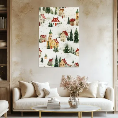 Tablou Canvas de Crăciun - Căsuțele de Zăpadă — miniatura 3