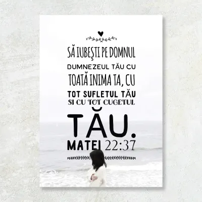 Tablou Canvas Versete biblice - Sa iubesti pe Domnul
