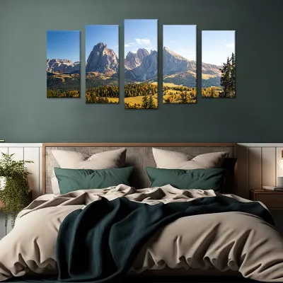 Tablou cu 5 piese Mountain 2 buc 30x60cm, 2buc 30x70cm, 1 buc 30x80cm — miniatura 2