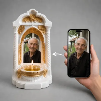 Candelă personalizată cu poza ta (în memoria celor dragi) model Altar — miniatura 2