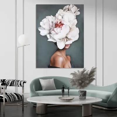 Tablou canvas girl with flowers — miniatura 2