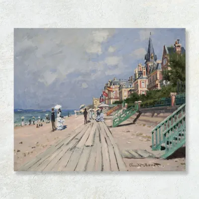 Tablou Beach at trouville, Monet — miniatura 1