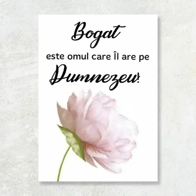 Tablou Canvas Versete biblice - Bogat este omul care il are pe Dumnezeu!