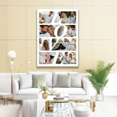 Tablou Canvas Personalizat Colaj 8 poze – LOVE — miniatura 2