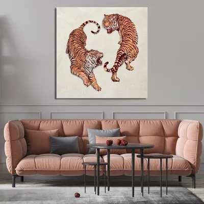 Tablou tigri Yin si Yang Feng Shui — miniatura 2