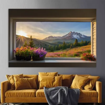 Tablou canvas Rasarit peste Munti — miniatura 2