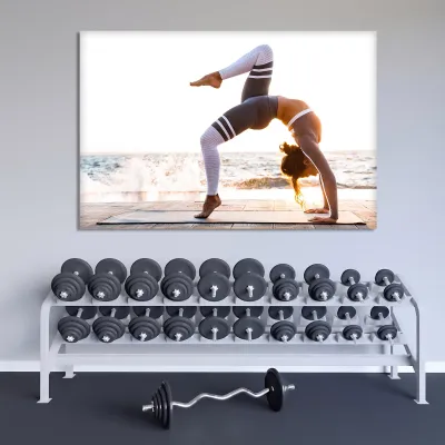 Tablou canvas yoga pe malul marii — miniatura 2