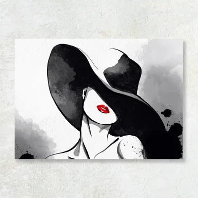 Tablou canvas Gânduri Sub Pălărie