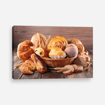 Tablou canvas cosul cu produse panificatie