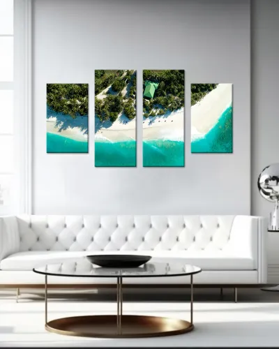 Tablou cu 4 piese Blue Sea - 2 buc 30x50cm, 2 buc 30x70cm