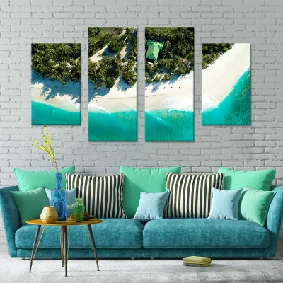 Tablou cu 4 piese Blue Sea - 2 buc 30x50cm, 2 buc 30x70cm — miniatura 2