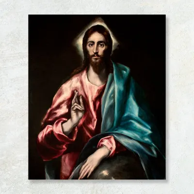 Tablou Christ as Saviour, El Greco — miniatura 1