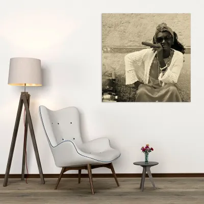 Tablou canvas Femeie cubaneza cu trabuc III — miniatura 4