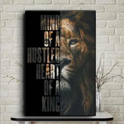 Tablou canvas Motivational Mind Of A Hustler. Heart Of A King — miniatura 2
