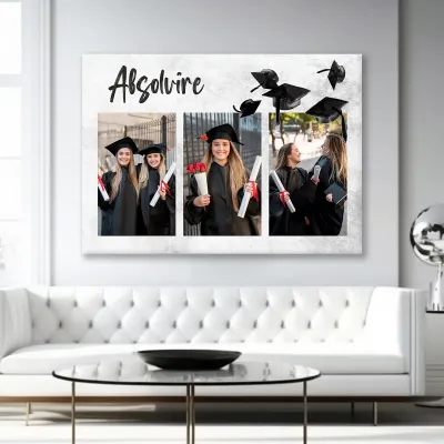 Tablou personalizat colaj cu 3 poze Amintiri de absolvire — miniatura 3