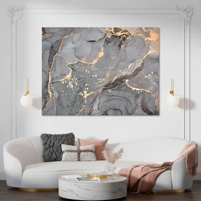 Tablou canvas gray and gold — miniatura 2