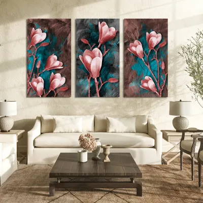 Set 3 tablouri magnolii