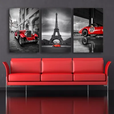 Set 3 piese tablouri canvas retro car — miniatura 3