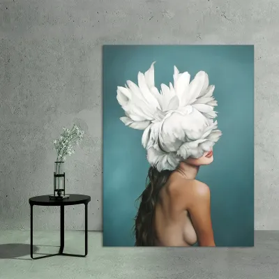 Tablou canvas turquoise flower portrait — miniatura 3