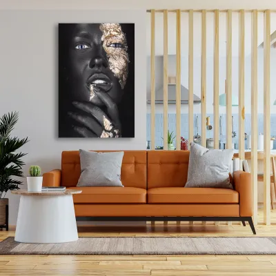Tablou canvas femeie africana Golden Wonder — miniatura 2