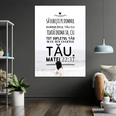 Tablou Canvas Versete biblice - Sa iubesti pe Domnul — miniatura 4