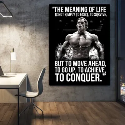 Tablou Canvas Motivational de antrenament -Arnold Schwarzenegger, motivatie pentru fitness — miniatura 2