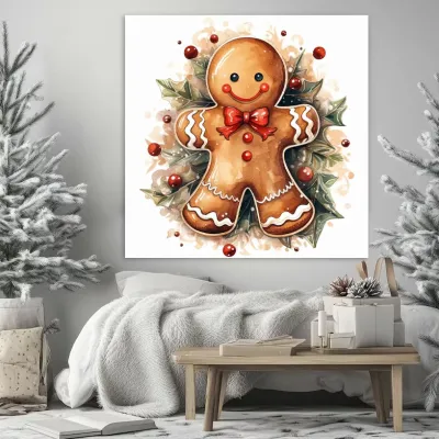 Tablou Canvas de Crăciun - Zâmbet dulce de sărbători — miniatura 3